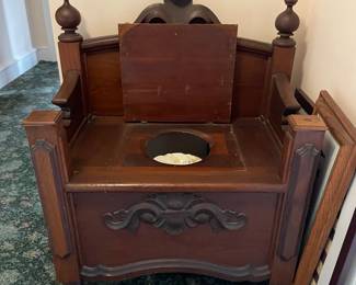 Antique Commode Chair with Chamber Pot