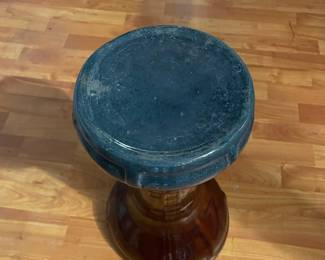 Vintage Ceramic Garden Stool - Two-Tone Glaze