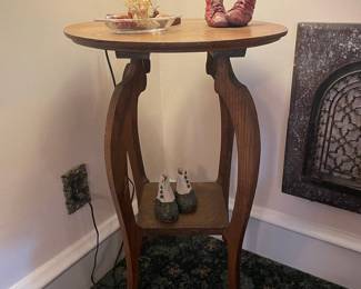 Vintage Art Nouveau Oak Plant Stand