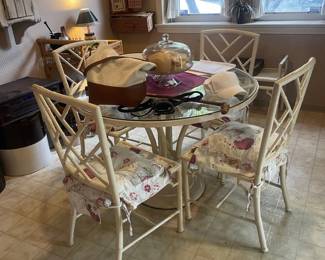 Vintage Faux Bamboo Dining Set - Hollywood Regency Style