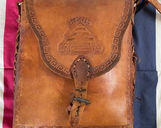 Vintage Mexican Tooled Leather Shoulder Bag