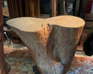 Live Edge Burl Wood Stump Stool or Side Table