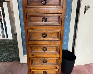 Vintage Tuscan Style Carved Pine Lingerie Chest