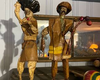 Vintage Mexican Paper Mache Charro Figures