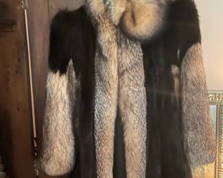 Vintage Mink and Fox Fur Coat by Diane Furs