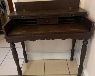Vintage Mahogany Spinet Writing Desk