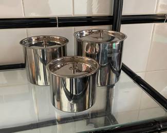 Vintage Stainless Steel Kitchen Canister Set