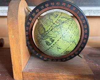 Vintage Wooden Old World Globe Bookend