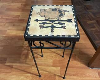 Vintage Pig Weathervane Accent Table