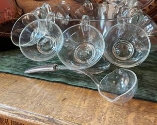 Vintage Orchard Crystal "Embassy" Punch Bowl Set