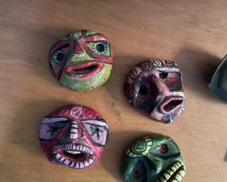 Miniature Hand-Painted Ceramic Masks
