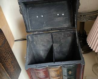 Vintage Wooden Faux Book Storage Box
