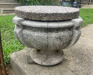 Vintage Aggregate Concrete Garden Urn