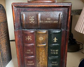 Vintage Wooden Faux Book Storage Box