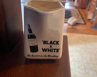 Black & White Scotch Whisky Advertising Water Jug
