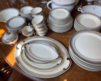 Taylor Smith & Taylor "Platinum Rings" Dinnerware Set