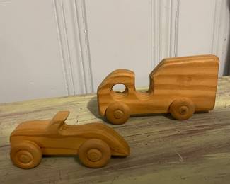 Handcrafted Wooden Toy Vehicles - Roadster and Truck