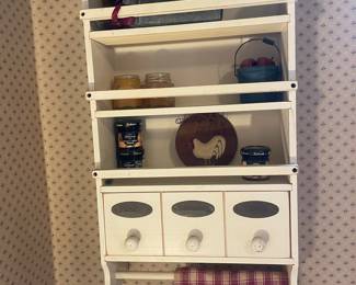 Vintage Wall-Mounted Kitchen Spice Rack with Drawers