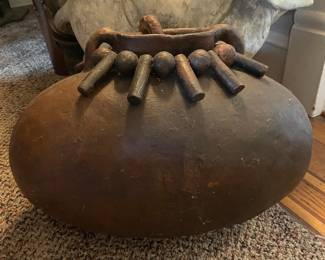 African Tribal Terracotta Vessel with Decorative Collar