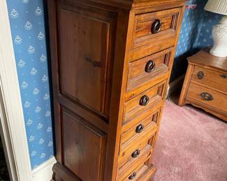 Vintage Tuscan Style Carved Pine Lingerie Chest