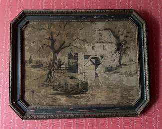 Vintage La France Art Company Framed Jacquard Tapestry