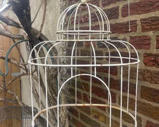 Vintage White Wire Decorative Birdcage