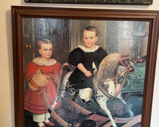 Vintage "The Hobby Horse" Children Portrait Print