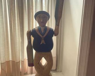 Vintage Sailor Figural Wood Carving