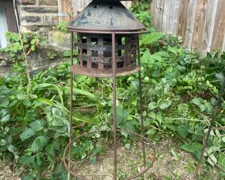 Vintage Cast Iron Garden Lantern