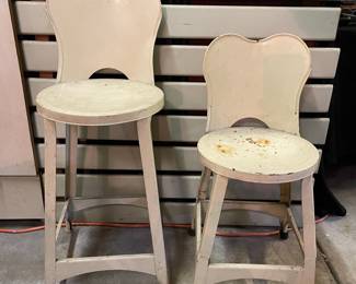 Vintage Metal Kitchen Stools (Set of 2)