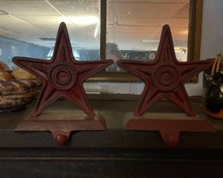 Vintage Cast Iron Star Stocking Holders
