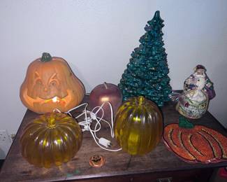 Vintage Halloween and Christmas ceramic tree