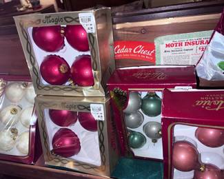 Vintage glass Christmas ornaments boxed