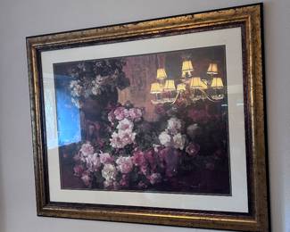 Vintage gold framed floral Wall Art