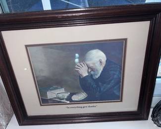 IN everything give thanks framed wooden Wall Art