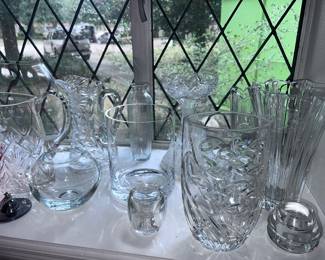 Crystal and Cut-glass pitchers
