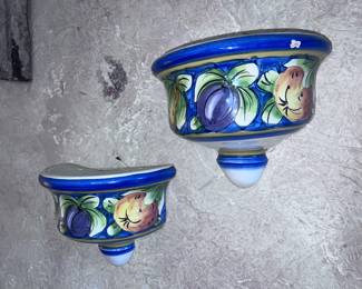 Hand painted Italian Wall Sconces/planters