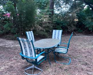 Outdoor patio table with four chairs