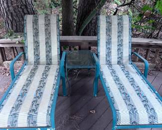 (2) Wrought iron loungers Patio Furniture