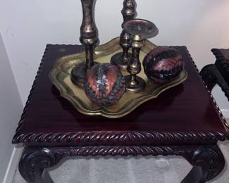Brass Candlesticks and Tray