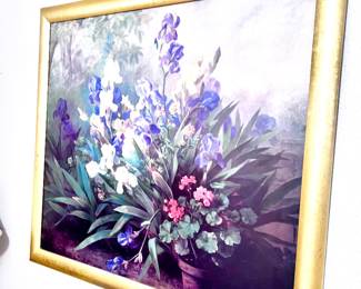 Large Floral wall Art - Gold Frame