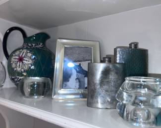 Collectible silver glass and pottery items
