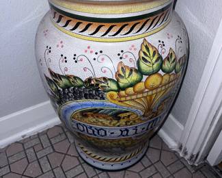 Large hand painted Majolica vase