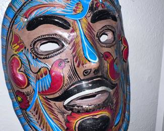 Mexican folk art clay wall mask