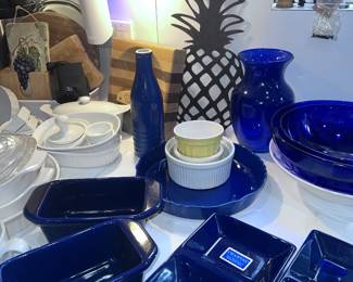 Large Blue and White serving dish selection
