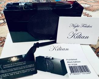 Fabulous Kilian Swarovski-crystal-encrusted and stingray-accented evening bags. “Prohibited”