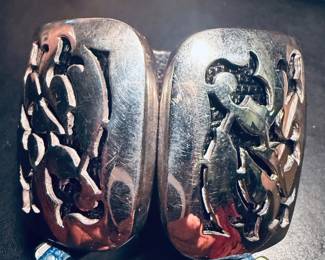 Sterling and Lizard cuff style bracelet.