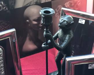 Maitland Smith pair Monkey candlesticks