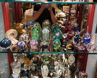Perfume bottles and paper weights collection