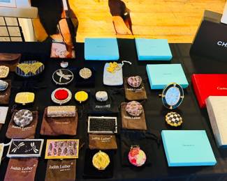 Large selection of Judith Lieber compacts